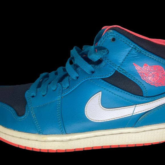 Nike Air Jordan 1 Retro Mid Tropical Teal Infared Mens size 7.5 Womens Size 9 - Picture 4 of 7